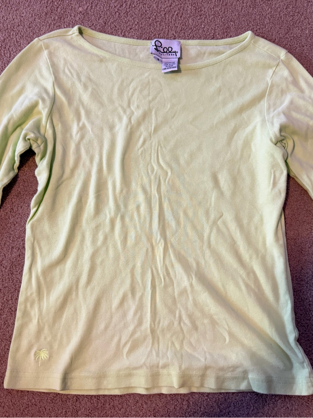 Lilly Pulitzer Women's Light Lime Long Sleeve Scoop Neck Tee